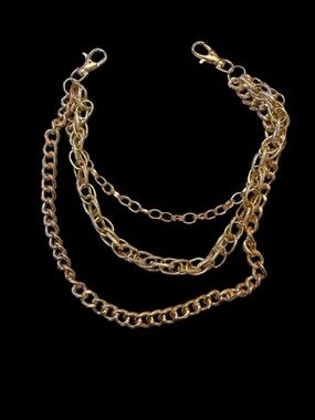 Gold Tone Multi Chain Wallet Chain Bag Charm Extender Strap